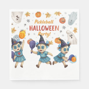 Pickleball Halloween Party with paddle and ball Napkin