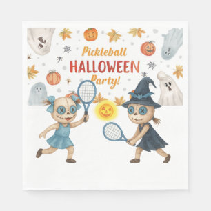 Pickleball Halloween Party with paddle and ball Napkin