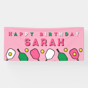 Pickleball Happy Birthday Banner