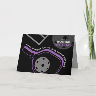Pickleball Happy Birthday Black Customisable Card