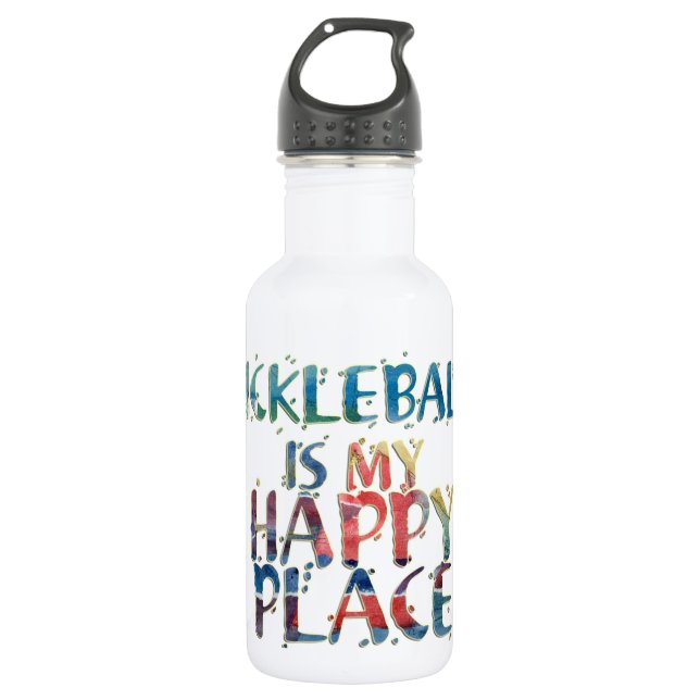 Pickleball Happy Place Water Bottle (Front)