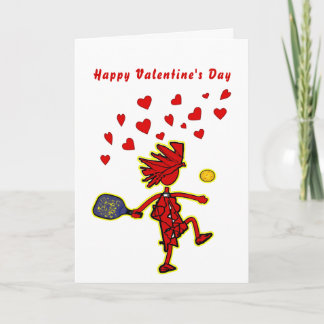 Pickleball Happy Valentine's Day Card