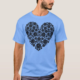 Pickleball Heart Black T-Shirt