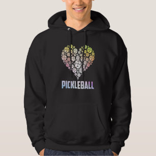 Pickleball Heart Colourful Paddle Sports Player Hoodie