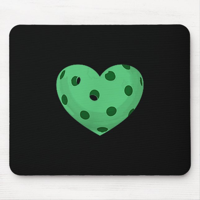 Pickleball heart - fun, funny pickle ball fan mouse mat (Front)