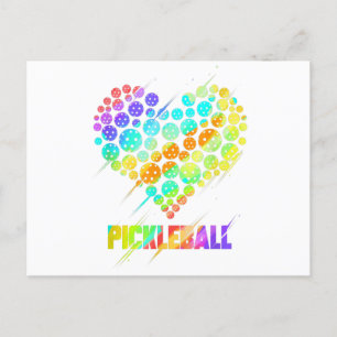 Pickleball Heart - Funny Colourful Paddle Sports P Postcard