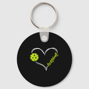 Pickleball heart love pickle ball player sport key ring