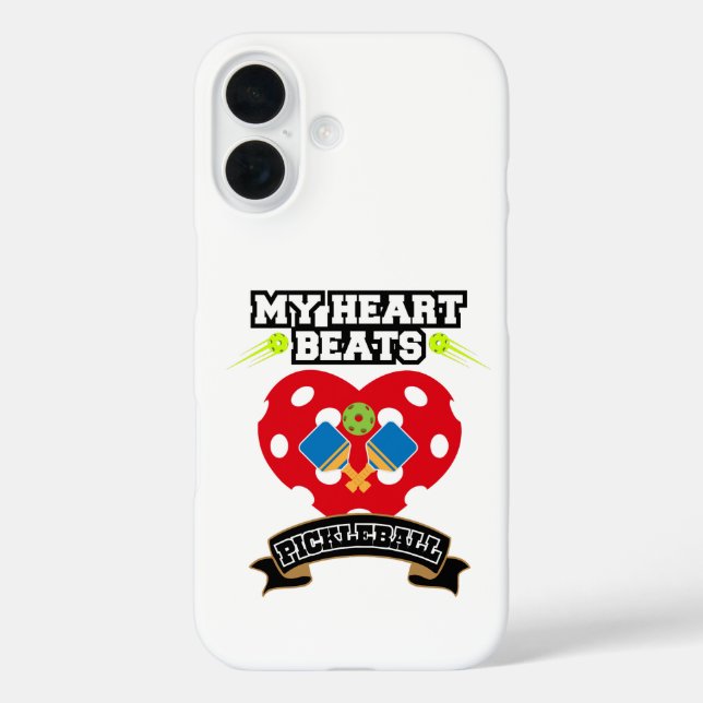 Pickleball Heart Paddle Ball Passion Sport Love Case-Mate iPhone Case (Back)