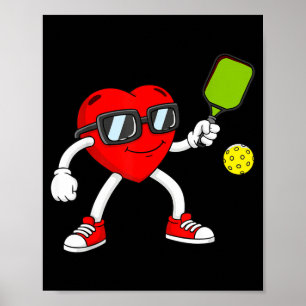 Pickleball heart valentine day cute love  poster