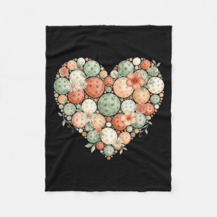 Pickleball heart valentine matching team men women fleece blanket