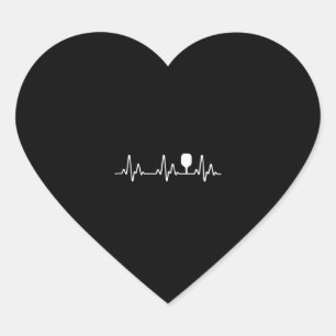 Pickleball Heartbeat 1 Heart Sticker