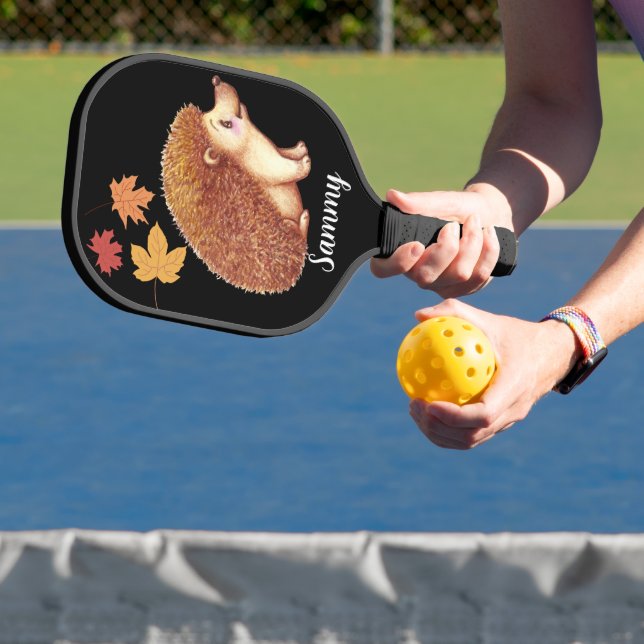 Pickleball Hedgehog for kids with editable name Paddle (Insitu)