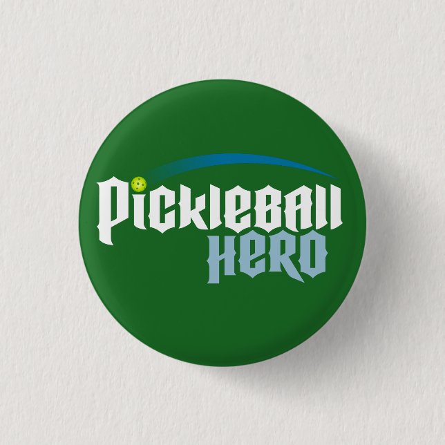 "Pickleball Hero" Logo Button (green) (Front)