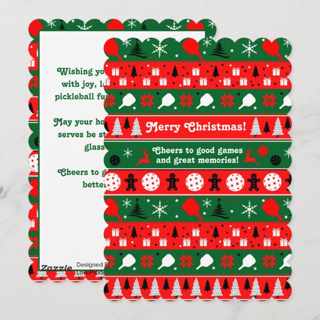 Pickleball Holiday Cheer Card (Front/Back)