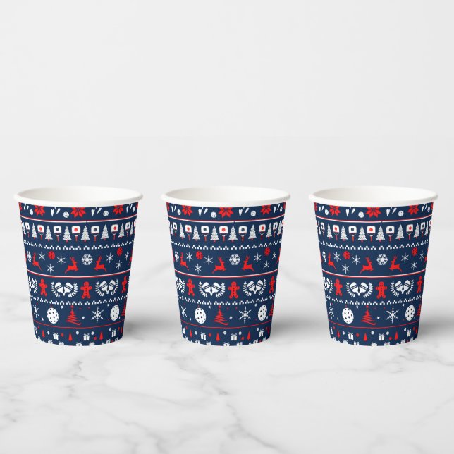 Pickleball Holiday Cheer Cup! Paper Cups (Multi)