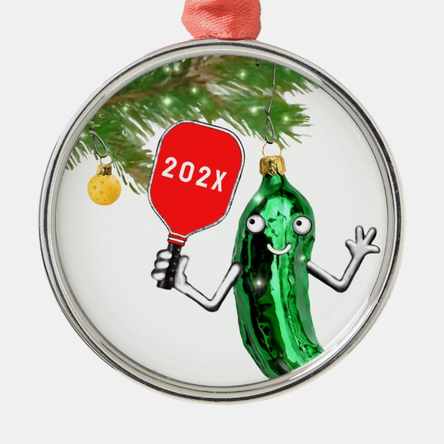 Pickleball Holiday Gift Metal Tree Decoration (Front)