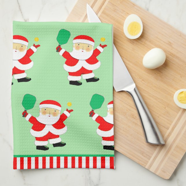 Pickleball Holiday Gift Tea Towel (Quarter Fold)
