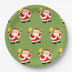 Pickleball Holiday Party Paper Plate