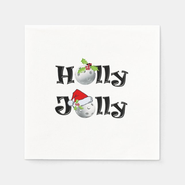 Pickleball-Holly Jolly Napkin (Front)