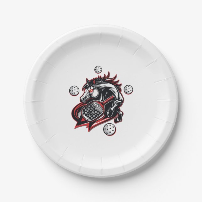 Pickleball Horse Lover Paper Plate (Front)