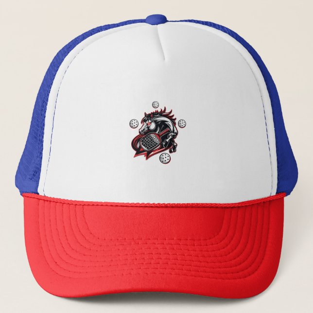 Pickleball Horse Lover Trucker Hat (Front)
