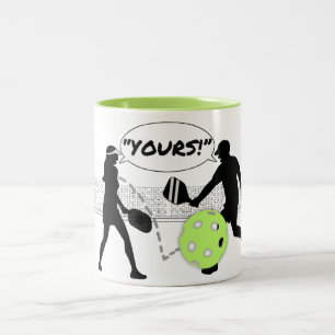 Pickleball humour: His, Hers, YOURS! Two-Tone Coffee Mug