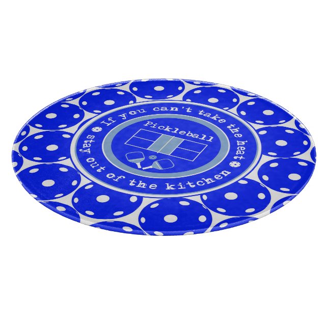 Pickleball: If you can't take the heat / blue  Cutting Board (Corner)