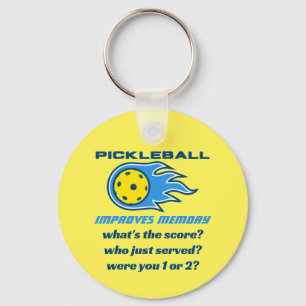 Pickleball Improves Memory Funny  Key Ring