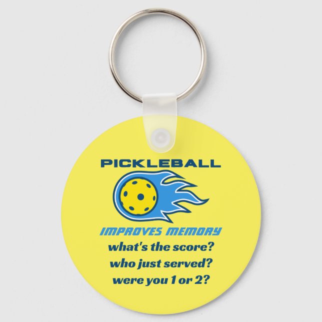 Pickleball Improves Memory Funny  Key Ring (Front)