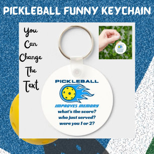 Pickleball Improves Memory Funny  Key Ring