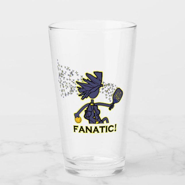 Pickleball in Blue Fanatic Glass (Front)