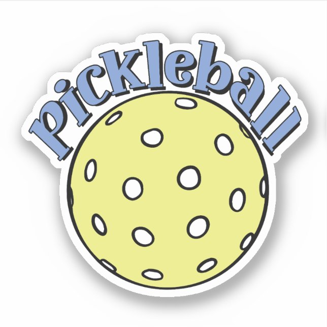 Pickleball in Blue with Yellow Ball (Front)