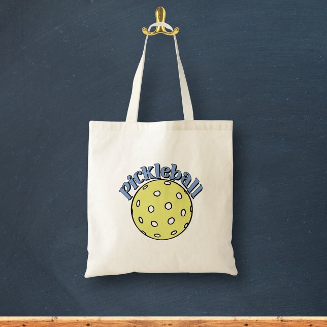 Pickleball in Blue with Yellow Ball Tote Bag (Creator Uploaded)
