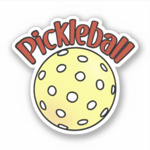 Pickleball in Red with Yellow Ball