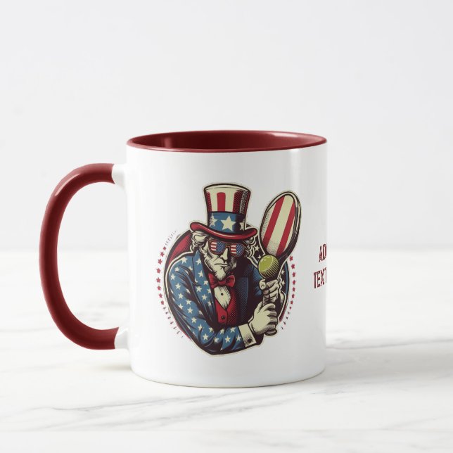 Pickleball Independence Day Pickleball Patriot Mug (Left)