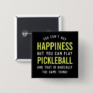 Pickleball is Happiness Funny Pickleball Gift 15 Cm Square Badge