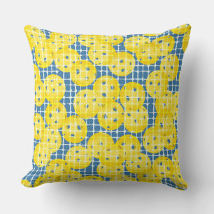 Pickleball is Life - Yellow on Dark Blue Cushion