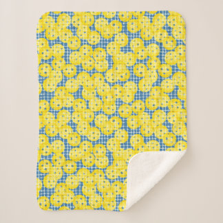 Pickleball is Life - Yellow on Dark Blue Sherpa Blanket