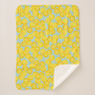 Pickleball is Life - Yellow on Light Blue Sherpa Blanket