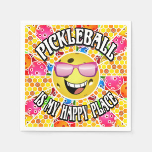 Pickleball is My Happy Place -  Colourful Graphic  Napkin