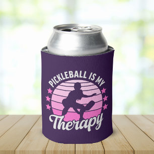 Pickleball is my Therapy funny Pickleball Can Cooler
