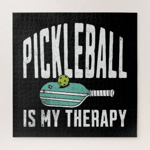 Pickleball Is My Therapy Pickle ball Vintage Jigsaw Puzzle