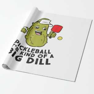 Pickleball It's Kind Of a Big Dill Pickles Pun Pic Wrapping Paper