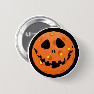 Pickleball Jack-o'-Lantern Skeleton Halloween 6 Cm Round Badge