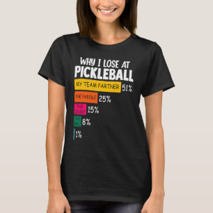 Pickleball Joke with Sarcasm Why I Lose at Pickleb T-Shirt