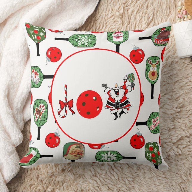 Pickleball Joy Christmas Party Red Green Paddles Cushion (Blanket)