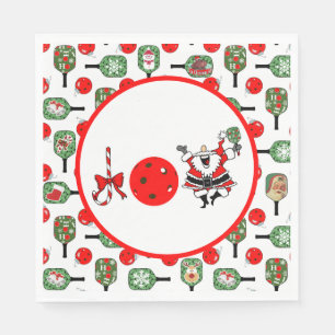 Pickleball Joy Christmas Party Red Green Paddles Napkin