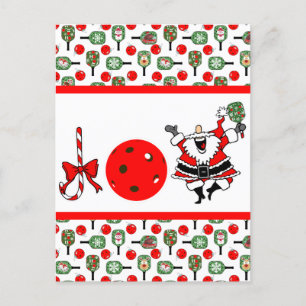 Pickleball Joy Christmas Party Santa Paddles Postcard