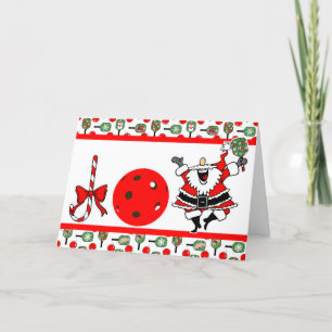 Pickleball Joy Christmas Party Santa Paddles Thank You Card