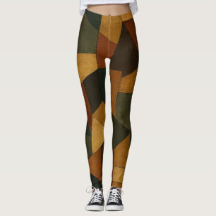 Pickleball Juan Gris Style Abstract Pattern Leggings